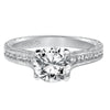 Artcarved Bridal Mounted with CZ Center Vintage Vintage Engagement Ring Zoya 14K White Gold