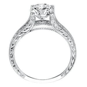 Artcarved Bridal Mounted with CZ Center Vintage Vintage Engagement Ring Zoya 14K White Gold