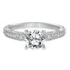 Artcarved Bridal Semi-Mounted with Side Stones Vintage Engagement Ring Julie 14K White Gold