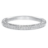 Artcarved Bridal Mounted with Side Stones Vintage Engraved Diamond Wedding Band Julie 14K White Gold