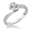 Artcarved Bridal Semi-Mounted with Side Stones Vintage Engraved Diamond Engagement Ring Rima 14K White Gold