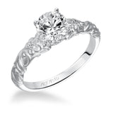 Artcarved Bridal Mounted with CZ Center Vintage Engagement Ring Kyle 14K White Gold