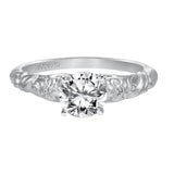 Artcarved Bridal Mounted with CZ Center Vintage Engagement Ring Kyle 14K White Gold