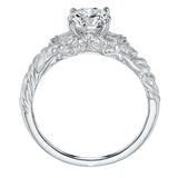 Artcarved Bridal Mounted with CZ Center Vintage Engagement Ring Kyle 14K White Gold