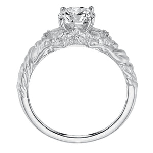 Artcarved Bridal Semi-Mounted with Side Stones Vintage Engagement Ring Kyle 14K White Gold