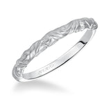 Artcarved Bridal Band No Stones Vintage Wedding Band Kyle 14K White Gold