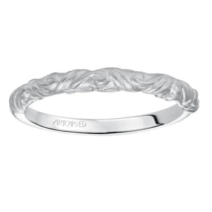 Artcarved Bridal Band No Stones Vintage Wedding Band Kyle 14K White Gold