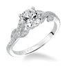 Artcarved Bridal Semi-Mounted with Side Stones Contemporary Floral Engagement Ring Milena 14K White Gold