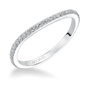 Artcarved Bridal Mounted with Side Stones Contemporary Floral Diamond Wedding Band Milena 14K White Gold