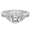 Artcarved Bridal Mounted with CZ Center Contemporary Engagement Ring Olga 14K White Gold