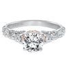 Artcarved Bridal Semi-Mounted with Side Stones Vintage Engagement Ring 14K White Gold Primary & 14K Rose Gold