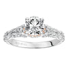 Artcarved Bridal Semi-Mounted with Side Stones Vintage Engagement Ring 14K White Gold