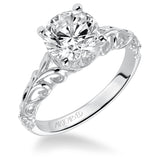 Artcarved Bridal Semi-Mounted with Side Stones Vintage Engagement Ring Tisha 14K White Gold