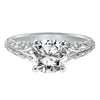 Artcarved Bridal Mounted with CZ Center Vintage Engagement Ring Tisha 14K White Gold