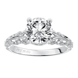 Artcarved Bridal Semi-Mounted with Side Stones Vintage Engagement Ring Tisha 14K White Gold