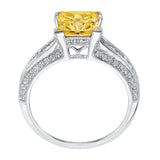 Artcarved Bridal Semi-Mounted with Side Stones Vintage Milgrain Diamond Engagement Ring Devyn 14K White Gold