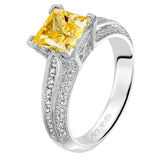 Artcarved Bridal Semi-Mounted with Side Stones Vintage Milgrain Diamond Engagement Ring Devyn 14K White Gold