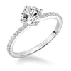 Artcarved Bridal Semi-Mounted with Side Stones Classic Engagement Ring Ashlyn 14K White Gold