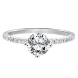 Artcarved Bridal Mounted with CZ Center Classic Engagement Ring Ashlyn 14K White Gold