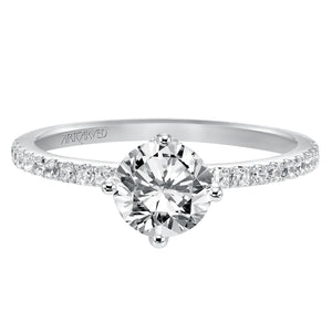 Artcarved Bridal Mounted with CZ Center Classic Engagement Ring Ashlyn 14K White Gold