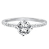 Artcarved Bridal Semi-Mounted with Side Stones Classic Engagement Ring Ashlyn 14K White Gold