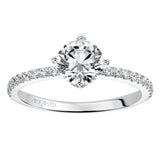 Artcarved Bridal Mounted with CZ Center Classic Engagement Ring Ashlyn 14K White Gold