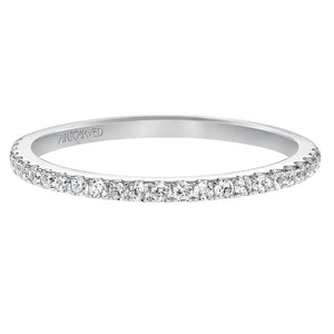 Artcarved Bridal Mounted with Side Stones Classic Diamond Wedding Band Ashlyn 14K White Gold