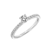 Artcarved Bridal Mounted Mined Live Center Classic One Love Engagement Ring Sybil 14K White Gold