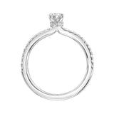 Artcarved Bridal Mounted Mined Live Center Classic One Love Engagement Ring Sybil 14K White Gold