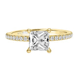 Artcarved Bridal Semi-Mounted with Side Stones Classic Engagement Ring Sybil 14K Yellow Gold