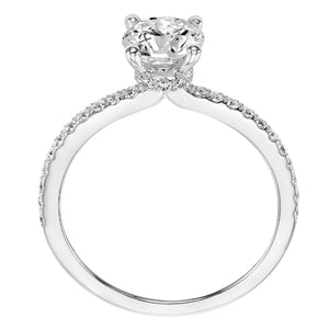 Artcarved Bridal Mounted with CZ Center Classic Engagement Ring Sybil 14K White Gold