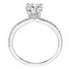 Artcarved Bridal Mounted with CZ Center Classic Engagement Ring Sybil 14K White Gold