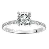 Artcarved Bridal Semi-Mounted with Side Stones Classic Engagement Ring Sybil 14K White Gold