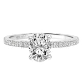 Artcarved Bridal Semi-Mounted with Side Stones Classic Engagement Ring Sybil 18K White Gold