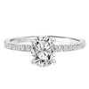 Artcarved Bridal Semi-Mounted with Side Stones Classic Engagement Ring Sybil 18K White Gold