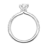 Artcarved Bridal Semi-Mounted with Side Stones Classic Engagement Ring Sybil 18K White Gold