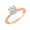 Artcarved Bridal Semi-Mounted with Side Stones Classic Engagement Ring 18K Rose Gold & Blue Sapphire