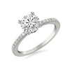 Artcarved Bridal Mounted with CZ Center Classic Engagement Ring 18K White Gold & Blue Sapphire