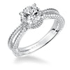 Artcarved Bridal Mounted with CZ Center Contemporary Twist Halo Engagement Ring Serina 14K White Gold