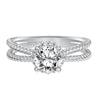 Artcarved Bridal Mounted with CZ Center Contemporary Twist Halo Engagement Ring Serina 14K White Gold