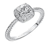 Artcarved Bridal Mounted with CZ Center Contemporary Halo Engagement Ring Darla 14K White Gold