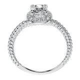 Artcarved Bridal Mounted with CZ Center Contemporary Halo Engagement Ring Darla 14K White Gold