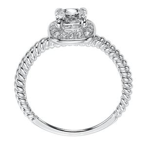 Artcarved Bridal Mounted with CZ Center Contemporary Halo Engagement Ring Darla 14K White Gold