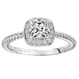 Artcarved Bridal Mounted with CZ Center Contemporary Halo Engagement Ring Darla 14K White Gold