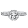 Artcarved Bridal Mounted with CZ Center Vintage Vintage Halo Engagement Ring Althea 14K White Gold