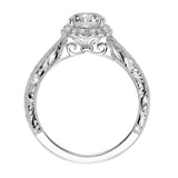 Artcarved Bridal Semi-Mounted with Side Stones Vintage Vintage Halo Engagement Ring Althea 14K White Gold