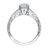 Artcarved Bridal Mounted with CZ Center Vintage Vintage Engagement Ring Vivienne 14K White Gold