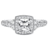 Artcarved Bridal Mounted with CZ Center Vintage Signature Halo Engagement Ring Alexandra 14K White Gold