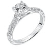 Artcarved Bridal Mounted with CZ Center Vintage Signature Engagement Ring Aurelie 14K White Gold