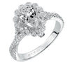 Artcarved Bridal Mounted with CZ Center Contemporary Bezel Halo Engagement Ring Genevieve 14K White Gold